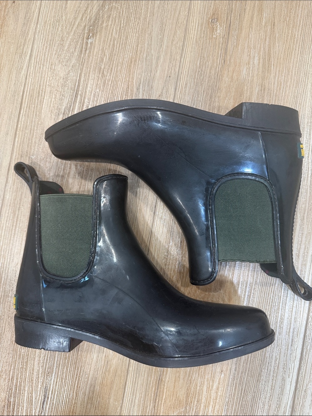 Ralph Lauren Black Chelsea Rain Booties Ankle Boots